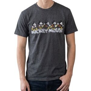 DISNEY PARKS Mickey Mouse Graphic T-Shirt Men's Small Gray Hanes Beefy-T NWT